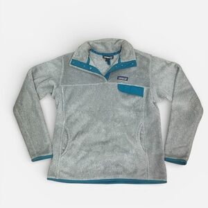 Patagonia Women's Re-Tool Snap-T Pullover/Jacket.Tailored Grey/Tobago Blue.